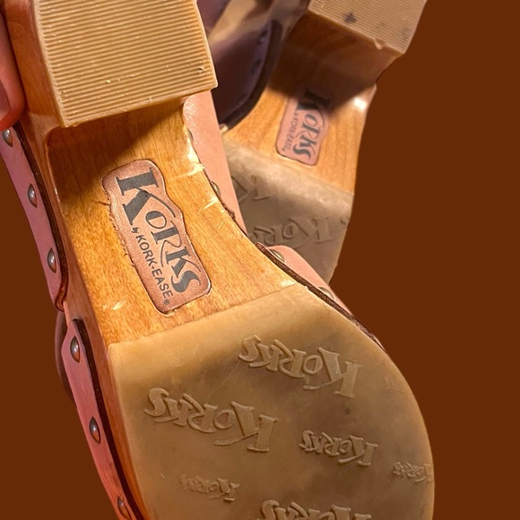 Kor-Ease Studded Peep Toe Wooden Clog Sandals Size EU 36.5/US 6 - Picture 4 of 6